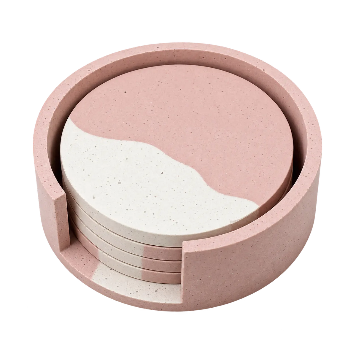 Terrazzo Coasters | Set of 4 With Holder