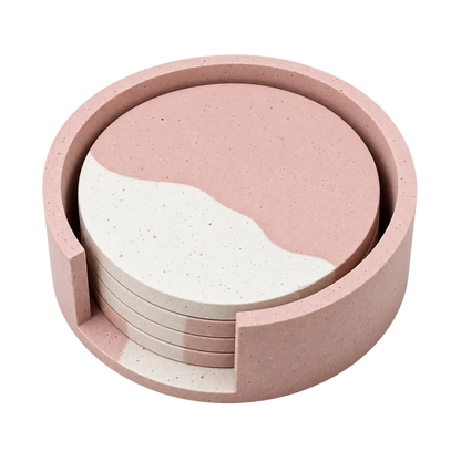 Terrazzo Coasters | Set of 4 With Holder