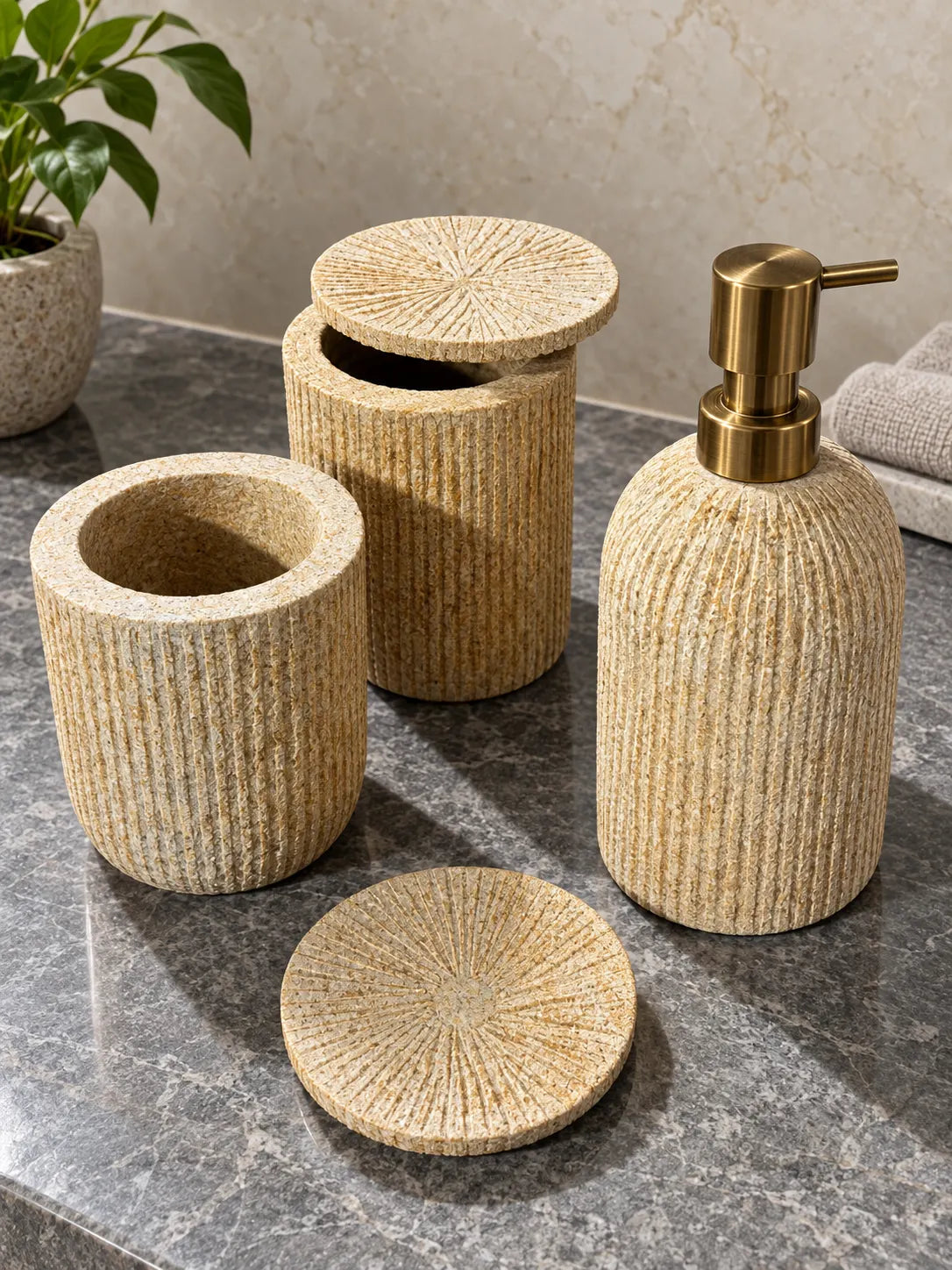 Golden Fossil Washroom Utility Set